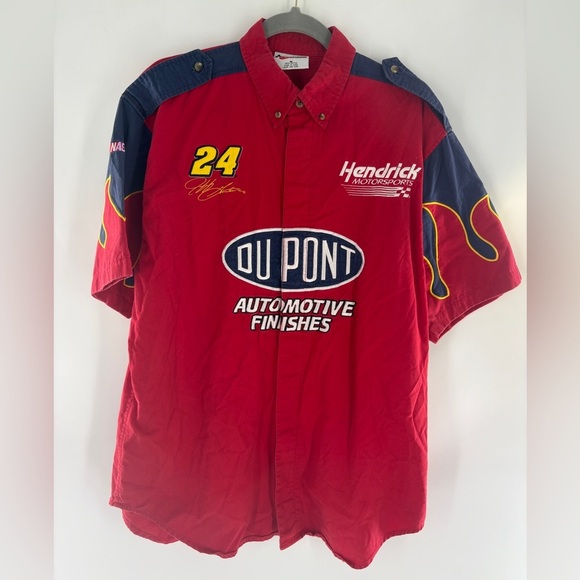 Vintage Nascar 24 Jeff Gordon Button Up Shirt Chase Authentic DuPont - Picture 1 of 5